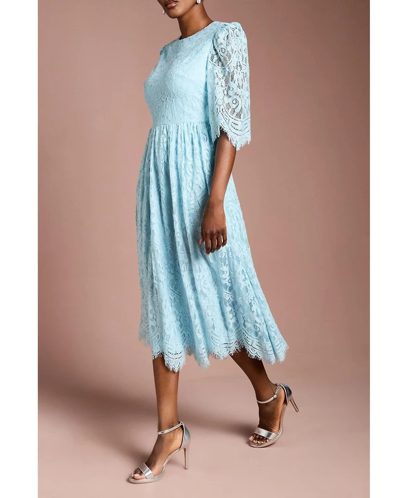 Coast Women's Lace Short Sleeve Midi Dress