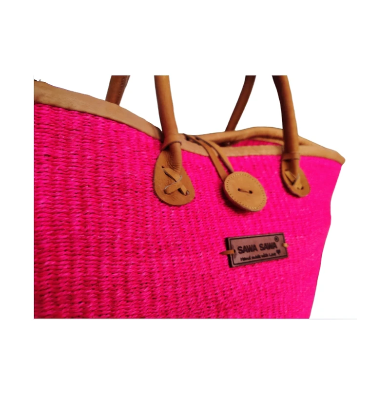 Sawa Sawa Harvest Glow Handmade Sisal Straw Medium Tote Purse