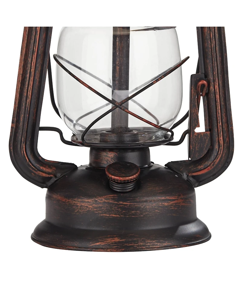 Franklin Iron Works Murphy 23" High Miner Lantern Farmhouse Accent Table Lamps Set of 2 Finish Metal Living Room