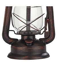 Franklin Iron Works Murphy 23" High Miner Lantern Farmhouse Accent Table Lamps Set of 2 Finish Metal Living Room