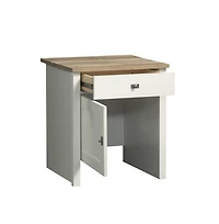 Sauder Side Table Cabinet for Living Room, Bedroom, in Soft