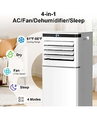 Antartic Star 8000 Btu Portable Air Conditioner, Compact Ac Unit with Remote, Adjustable Thermostat, Sleep Mode, 24H Timer, Window Kit