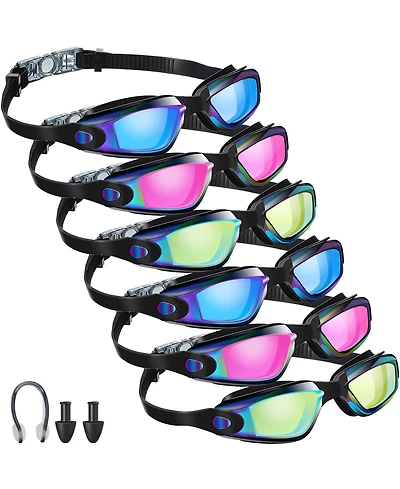 Gnuadz 6Pieces Swim Goggles Adult Anti Fog Ear Plugs Nose Clip
