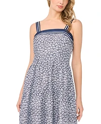 CeCe Women's Sleeveless Square Neck Tiered Midi Dress