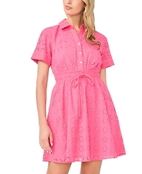 CeCe Women's Short-Sleeve Belted Mini Dress
