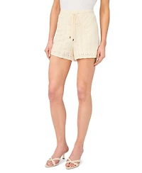 CeCe Women's Pointelle Pull-On Shorts