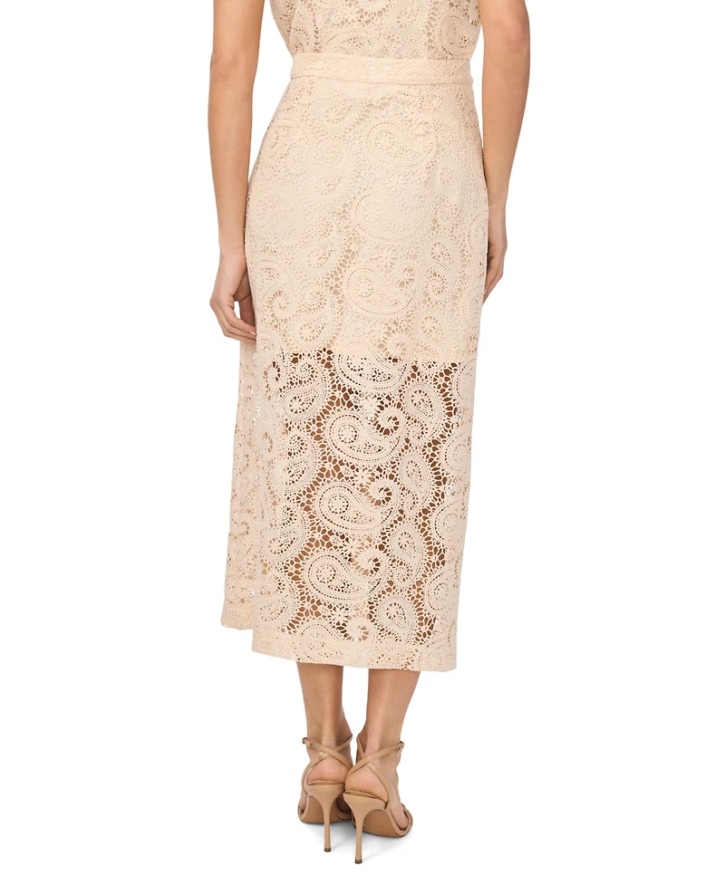 CeCe Women's Front Button Midi Skirt