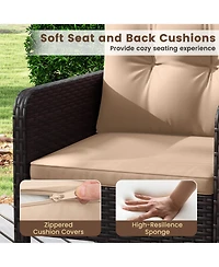 Slickblue Patio Rattan Set 3 Piece Cushioned Seating for Balcony