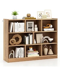 Gouun 8-Cube Open Bookcase with Raised Edge Top