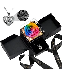 Gnuadz Preserved Roses With Love Necklace Gift