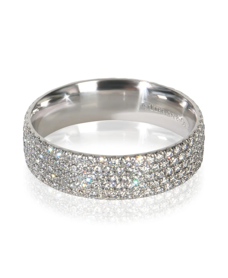Pre-Owned Tiffany & Co White Gold Diamond Metro 5 Row Ring