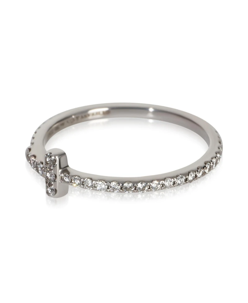 Pre-Owned Tiffany & Co White Gold Diamond Tiffany T Wire Ring