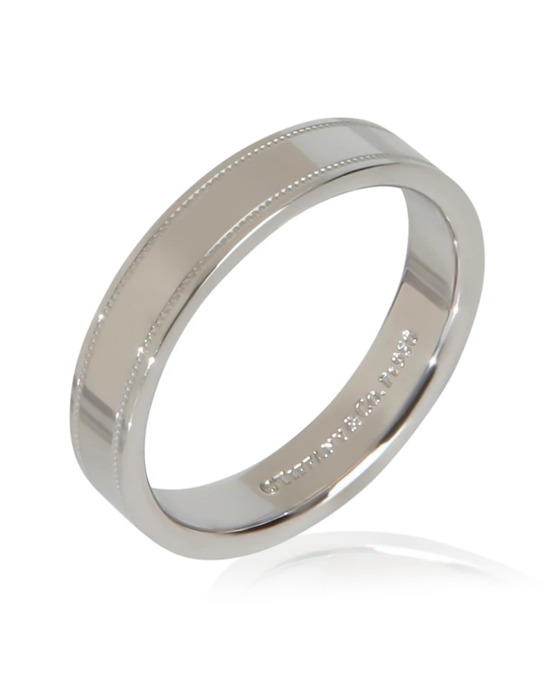 Pre-Owned Tiffany & Co Platinum 4mm Milgrain Band