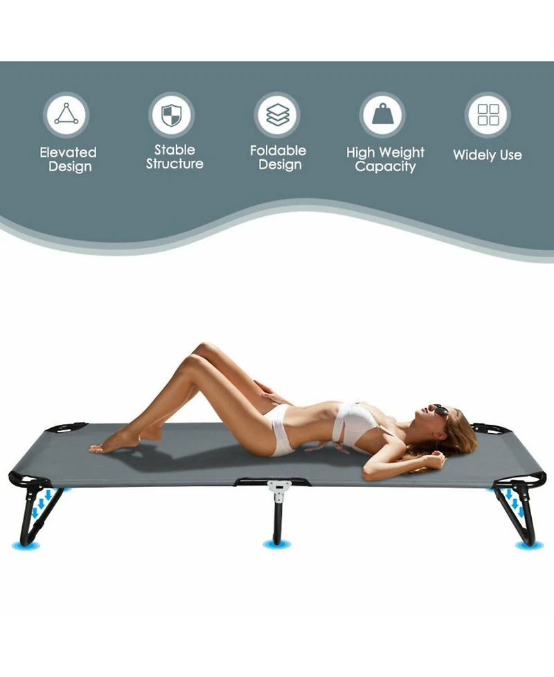 Gouun Folding Elevated Camping Cot for Sleeping, Hiking and Travel