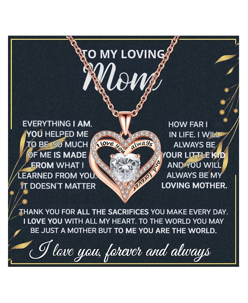 Gnuadz Mom Necklace Sterling Heartfelt Message Lighted Box