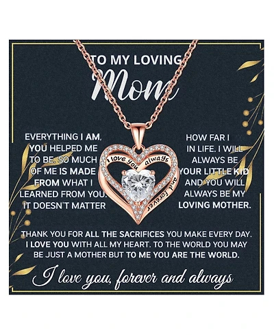 Gnuadz Mom Necklace Sterling Heartfelt Message Lighted Box