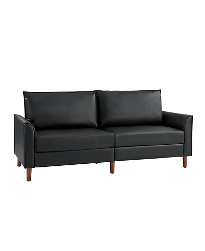 Hulala Home Alpha Mid-Century Modern Faux Leather Sofa