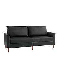 Hulala Home Alpha Mid-Century Modern Faux Leather Sofa