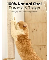 Aronkl Cat Wall Scratcher 60" Tall Mounted Kitten Sturdy Sisal Climbing Tree For Indoor Large Cats