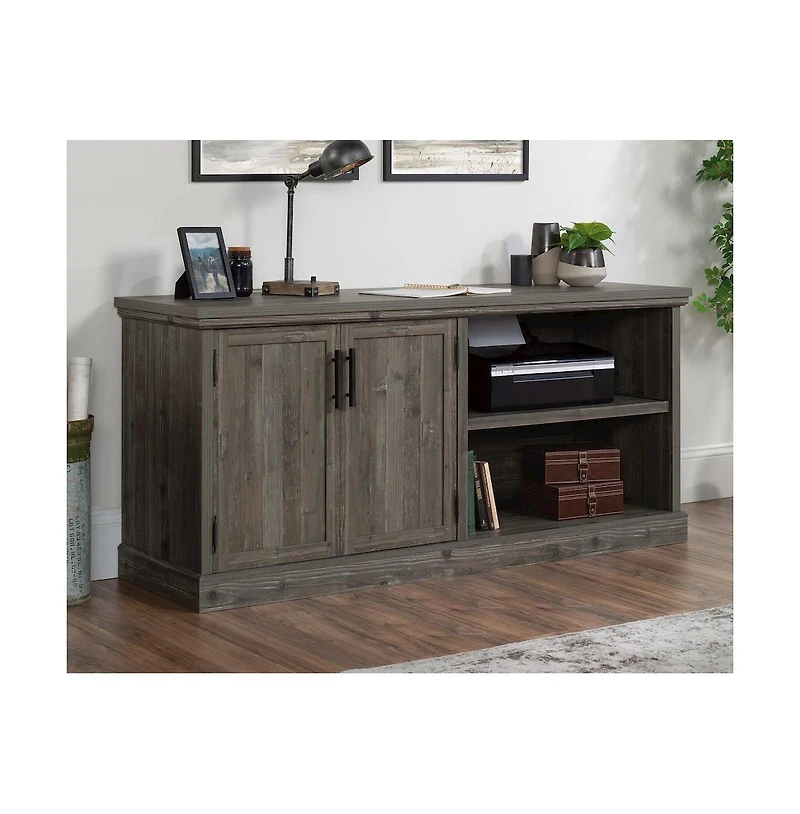 Sauder Aspen Post Commercial Office Credenza, Pebble Pine finish