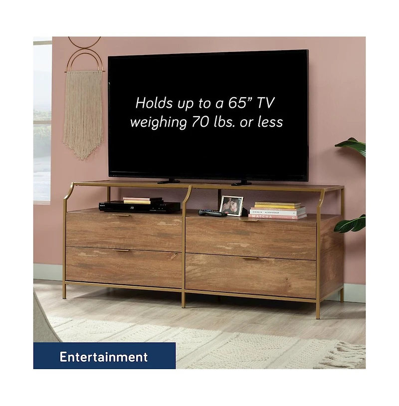 Sauder International Lux 4-Drawer Dresser, Sindoori Mango Finish