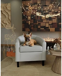 gaomon Accent Chairs Faux Leather Chairs Barrel Club Chairs Comfy Living Room Chairs with Sturdy Legs for Bedroom Reading Room Waiting Room