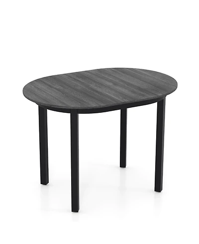 43 Inches Wood Dining Table for 2-4 People Solid Rubber Wood Legs