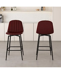 flynama Modern Swivel Bar Stools Set of 2, Pu Padded