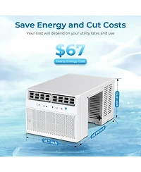 Antarctic Star 10000 Btu Saddle Window Air Conditioner, Ultra-Quiet with Full Window View