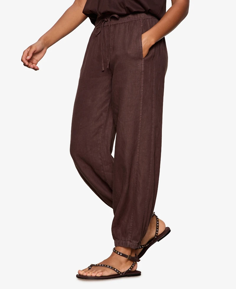 Sanctuary Women's Melody Linen Mid-Rise Balloon Jogger Pants