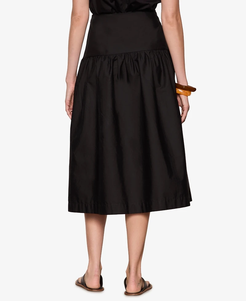 Sanctuary Women's Poplin A-Line Midi Skirt