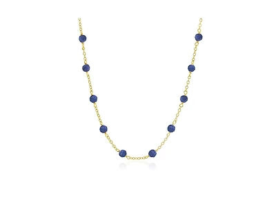 The Lovery Sapphire Bead Chain Necklace 14k Gold