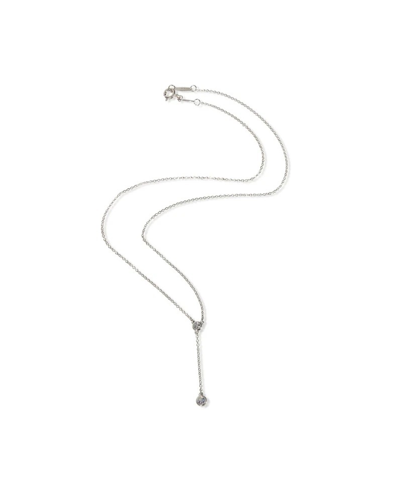 Pre-Owned Tiffany & Co Sterling Silver Diamond Diamond By The Yard Lariat Necklace