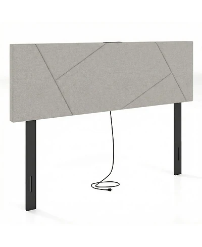 Slickblue Upholstered Geometric Bed Head Board, Contemporary Padded Bedroom Headboard Style