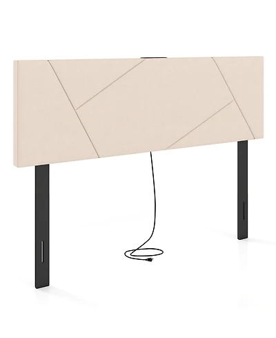 Slickblue Upholstered Geometric Bed Head Board, Contemporary Padded Bedroom Headboard Style