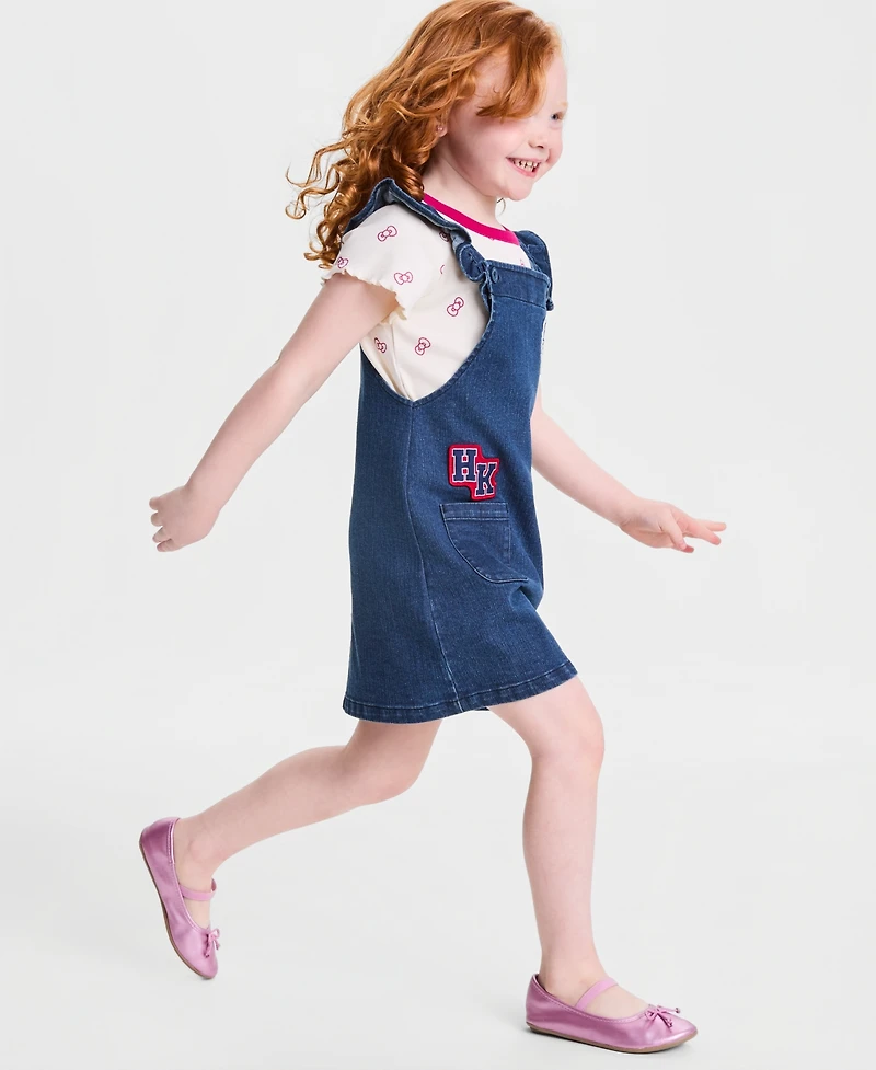 Hello Kitty Toddler Girls' 2T-6X T-Shirt & Denim Skirtall, 2-Piece Set