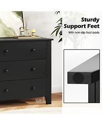 Sugift Wide Three Drawer Dresser Modern Storage Organizer
