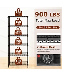 Sugift 6 Tier Metal Storage Shelving Unit with 900 lb Capacity