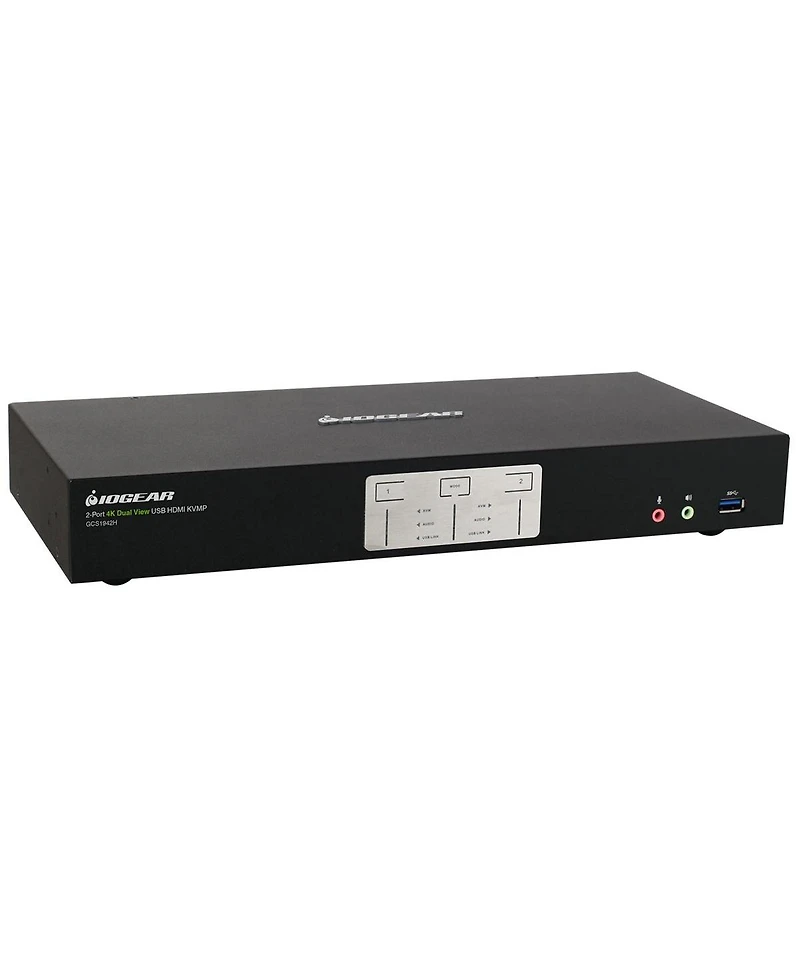 Iogear 2-Port 4K Dual View Kvmp Switch with Hdmi Connection, Usb 3.0 Hub and Audio