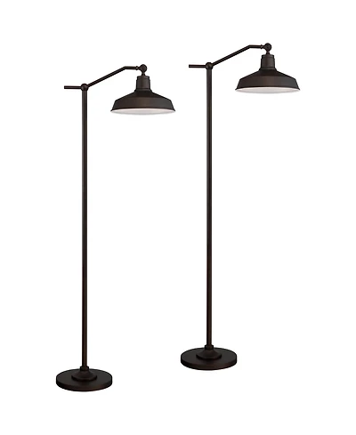 360 Lighting Kayne Farmhouse Rustic 61" Tall Standing Floor Lamps Set of 2 Lights Downbridge Adjustable