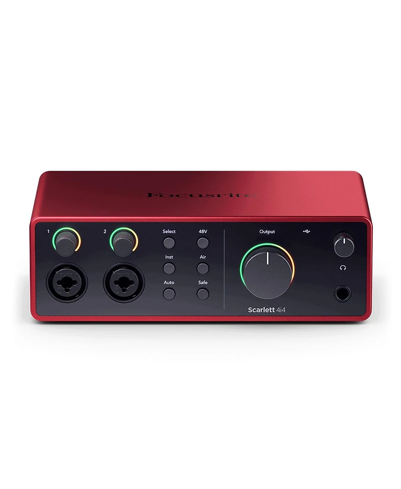 Focusrite Scarlett 4i4 4th Gen Usb Interface with Software Suite, Bundle with TAPH100 Headphones, 2x HandA 10' Xlr Microphone Cable and Pop Filter