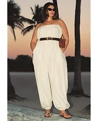 Eloquii Women's Belted Balloon Jumpsuit