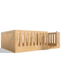 Streamdale Furniture Montessori Floor Bed with High Fence and Door