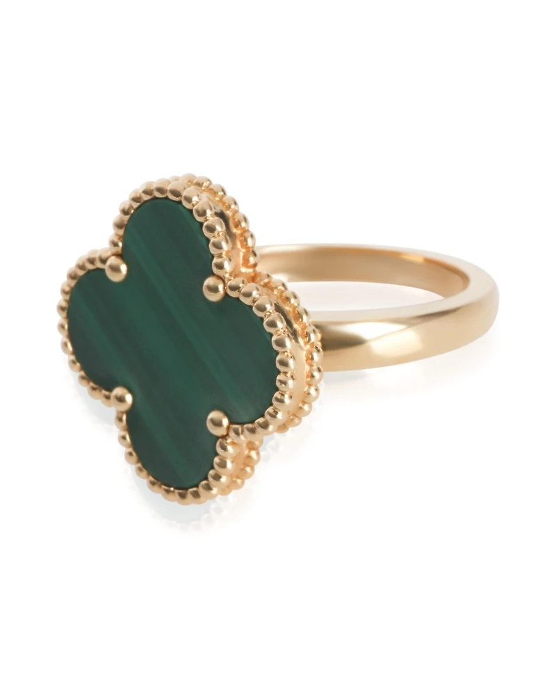 Pre-Owned Van Cleef & Arpels Yellow Gold Malachite Magic Alhambra Ring