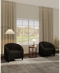 gaomon Accent Chair Set of 2 Living Room Chairs Barrel Boucle Chairs Comfy Armchairs for Bedroom Reading Room Reception Chairs