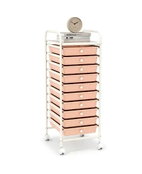 Slickblue Rolling Storage Cart 10 Drawer Organizer with Lockable Casters