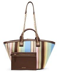 Anne Klein Mixed Stripe Small Tote Handbag