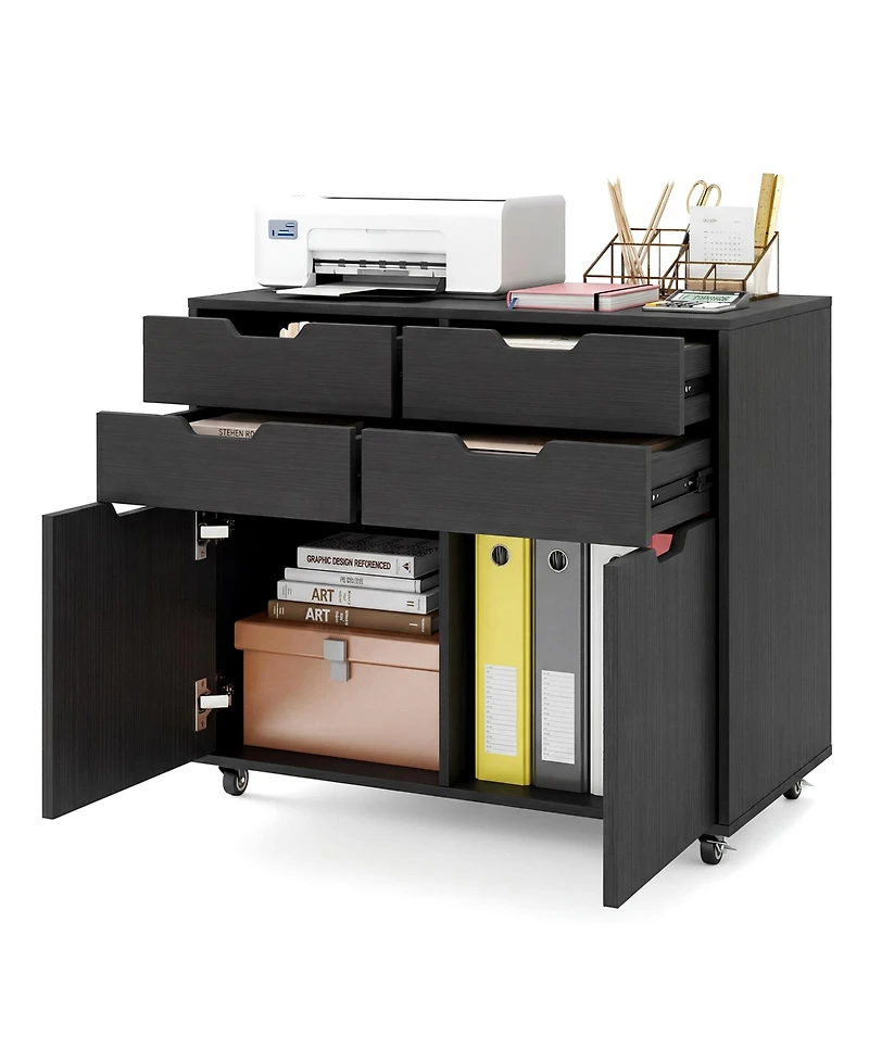 Slickblue Rolling File Cabinet 4 Drawer for Home Office Organization