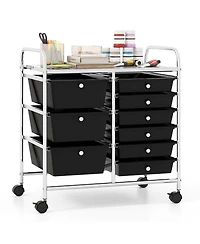 Slickblue Rolling Storage Cart 9 Drawer with Durable Metal Frame