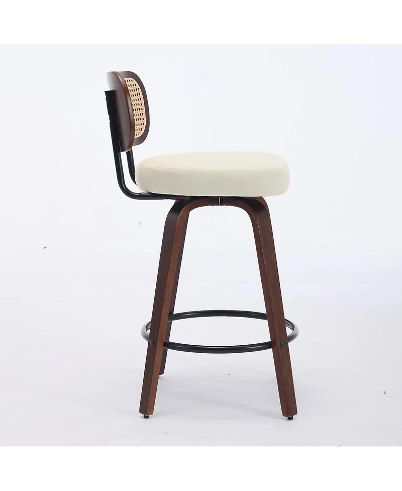 flynama 26" Rattan Counter Height Swivel Bar Stools Set of 2